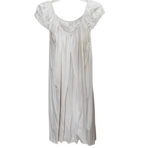 Vintage SEARS Women's Beige Nylon Short Nursing Nightgown ~ Size Small 8/10